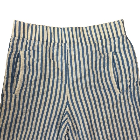Roller Rabbit Emani Wide Leg Crop Pants Blue & White Striped Women’s Sz M Cotton - Picture 4 of 8